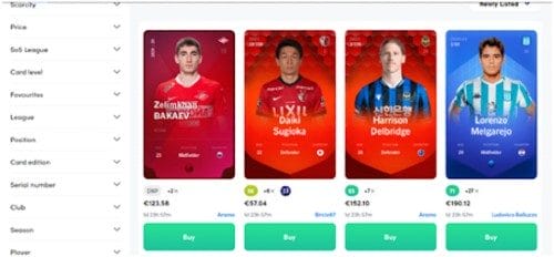 Image : Finder NFTs de football de Sorare