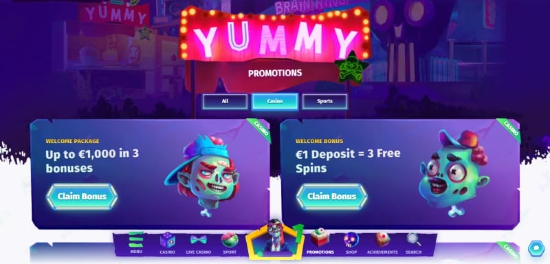 Promotions du casino belge Casombie