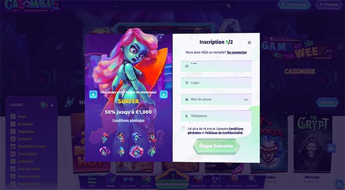 Casino Casombie Créer un compte