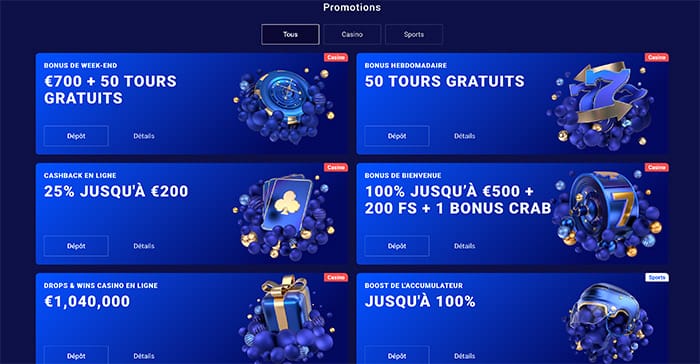 page des promotions de frumzi