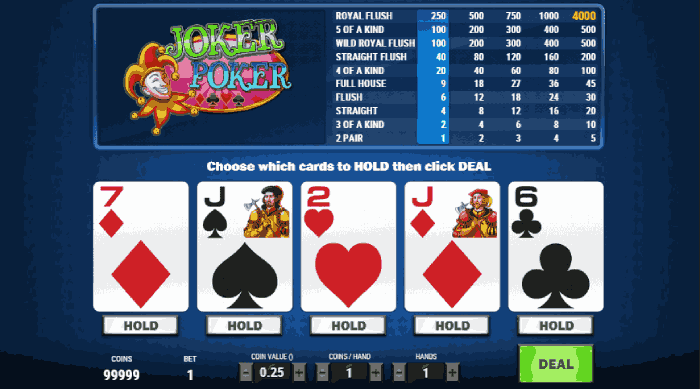 Joker poker jeu