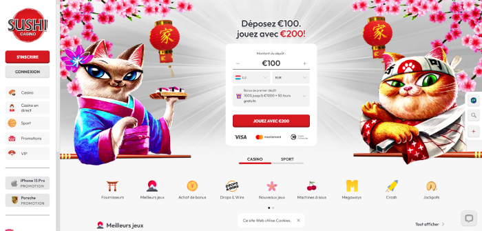 Sushi Casino casino avec le meilleur logiciel de jeux